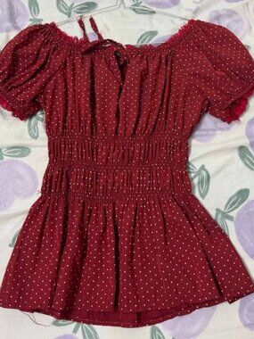 Red Polka Dot Top
